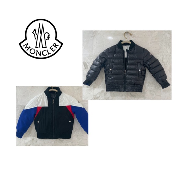 MONCLER Reversible Puffer {4T} Toddler Black & Red White Blue